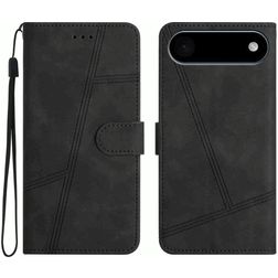 Mobigear Stitch iPhone Air Hülle Klapphülle Geldbörse - Schwarz