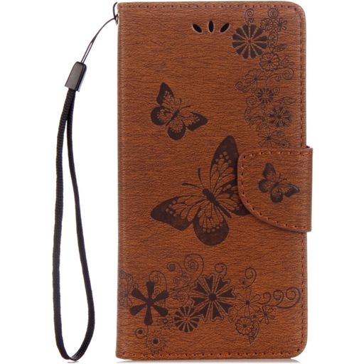 Mobigear Butterfly Motorola Moto G5 Plus Hülle Klapphülle Geldbörse - Braun