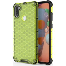 Mobigear Honeycomb Samsung Galaxy A11 Hülle Hardcase Backcover Stoßfest - Grün