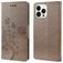 Mobigear Flowers iPhone 14 Pro Hülle Klapphülle Geldbörse - Grau