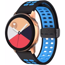 Mobigear Sport Plus Mag Silikon Smartwatch Armband Magnetverschluss - 22-mm-Universalanschluss - Schwarz / Blau