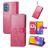 Mobigear Clover Samsung Galaxy M52 Hülle Klapphülle Geldbörse - Magenta