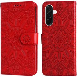 Mobigear Sunflower Samsung Galaxy A37 Hülle Klapphülle Geldbörse - Rot