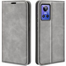 Mobigear Retro Slim Realme GT Neo 3 Hülle Klapphülle Geldbörse - Grau