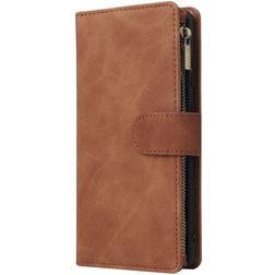 Mobigear Zipper Samsung Galaxy Note 10 Lite Hülle Klapphülle Geldbörse - Braun