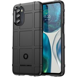 Mobigear Rugged Shield Motorola Moto G52 Hülle Flexibles TPU Backcover Stoßfest - Schwarz