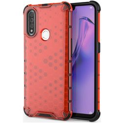 Mobigear Honeycomb OPPO A31 Hülle Hardcase Backcover Stoßfest - Rot