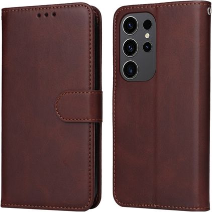 Mobigear Wallet Samsung Galaxy S24 Ultra Hülle Klapphülle Geldbörse - Braun