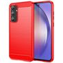 Mobigear Brushed Slim Samsung Galaxy A55 Hülle Flexibles TPU Backcover - Rot