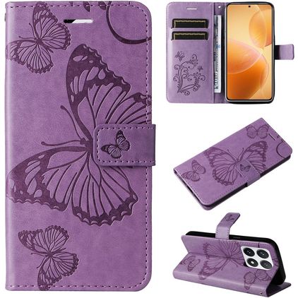 Mobigear Butterfly Xiaomi 14T Pro Hülle Klapphülle Geldbörse - Lila