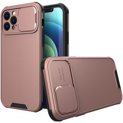 Mobigear Cam Slide iPhone 14 Hardcase Backcover mit Kamera-Slider - Roségold