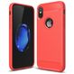 Mobigear Brushed Slim iPhone XS Hülle Flexibles TPU Backcover - Rot
