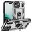 Mobigear Armor Ring iPhone Air Hülle Hardcase Backcover Stoßfest mit Ringhalter - Silber