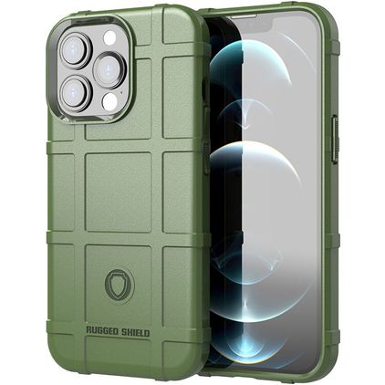 Mobigear Rugged Shield iPhone 13 Pro Max Hülle Flexibles TPU Backcover Stoßfest - Grün