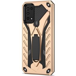 Mobigear Armor Stand Samsung Galaxy A03s Hardcase Backcover Shockproof mit Ständer - Gold