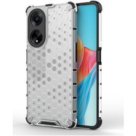 Mobigear Honeycomb OPPO A98 Hülle Hardcase Backcover Stoßfest - Weiß