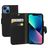 Mobiparts Saffiano Wallet iPhone 13 Mini Hülle Klapphülle Geldbörse - Schwarz