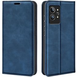 Mobigear Retro Slim Realme GT2 Pro Hülle Klapphülle Geldbörse - Dunkelblau