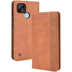Mobigear Sensation Realme C21 Hülle Klapphülle Geldbörse - Cognac