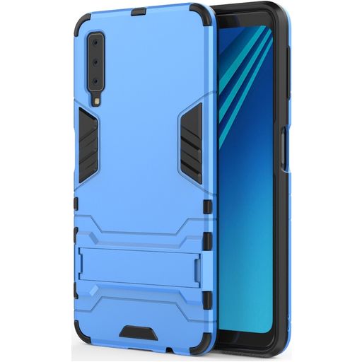 Mobigear Armor Stand Samsung Galaxy A7 (2018) Hülle Hardcase Backcover Stoßfest mit Ständer - Blau