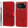 Mobigear Flowers iPhone 17 Pro Hülle Klapphülle Geldbörse - Rot
