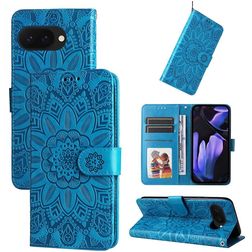 Mobigear Sunflower Google Pixel 9a Hülle Klapphülle Geldbörse - Blau