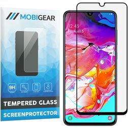 Mobigear Premium Samsung Galaxy A70 Panzerglas Gehärtetes Glas Displayschutz - Hüllenfreundlich - Schwarz