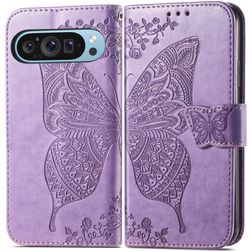 Mobigear Butterfly Google Pixel 9 Hülle Klapphülle Geldbörse - Lila
