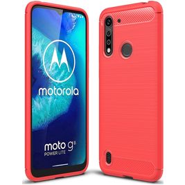 Mobigear Brushed Slim Motorola Moto G8 Power Lite Hülle Flexibles TPU Backcover - Rot