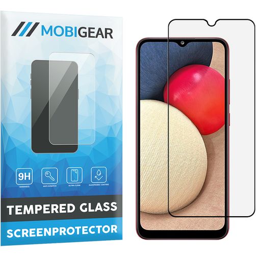 Mobigear Premium Samsung Galaxy A02s Panzerglas Gehärtetes Glas Displayschutz - Hüllenfreundlich - Schwarz