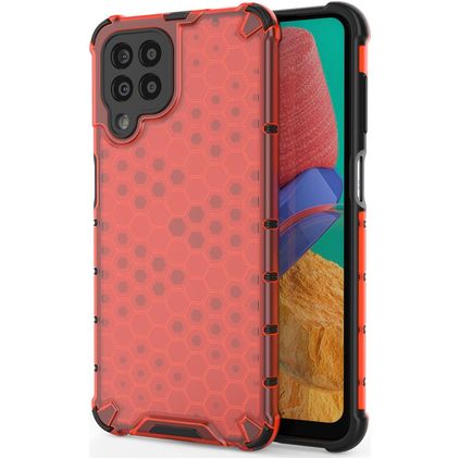 Mobigear Honeycomb Samsung Galaxy M33 Hardcase Backcover Shockproof - Rot