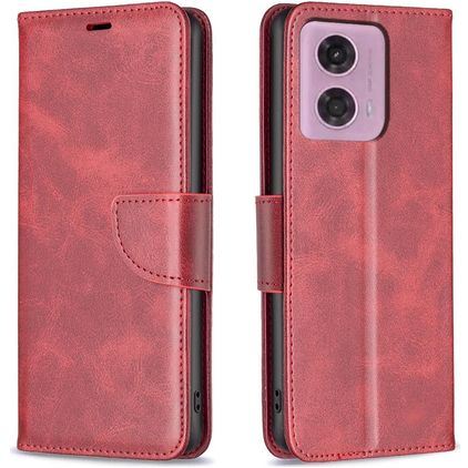 Mobigear Excellent Motorola Moto G04 Hülle Klapphülle Geldbörse - Rot
