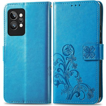 Mobigear Clover Realme GT2 Pro Hülle Klapphülle Geldbörse - Blau