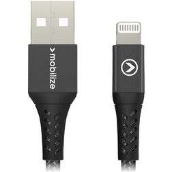 Mobilize Strong Nylon USB-A auf Apple Lightning MFI Kabel 0.2 Meter - Schwarz