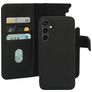 Mobiparts Samsung Galaxy S23 FE Hülle Echtes Leder Abnehmbare 2in1 Klapphülle Geldbörse - Schwarz