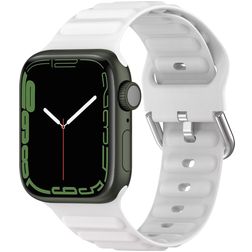 Mobigear Bumpy Silikon Apple Watch Armband Dornschließe - 42/41/40/38 mm - Weiß