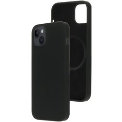 Mobiparts iPhone 14 Plus Silikon MagSafe Hülle Backcover - Schwarz