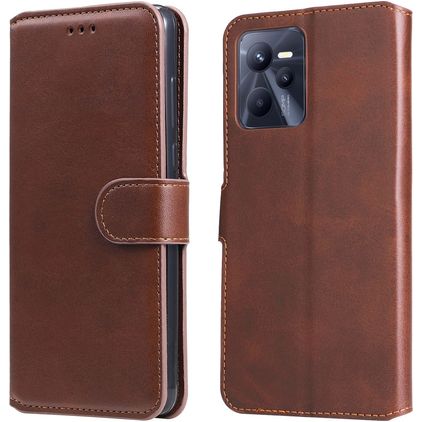Mobigear Wallet Realme C35 Hülle Klapphülle Geldbörse - Braun