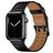 Mobigear Milano Leder Apple Watch Armband Dornschließe - 49/46/45/44 mm - Schwarz