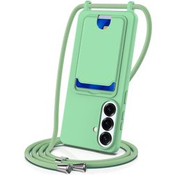 Mobigear Lanyard Card Samsung Galaxy S26 Plus Silikon Handykette mit Kartenfach - Grün