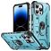 Mobigear Armor Ring iPhone 14 Pro Hülle Hardcase Backcover Stoßfest mit Ringhalter - Blau