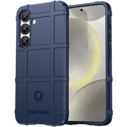 Mobigear Rugged Shield Samsung Galaxy S25 Plus Hülle Flexibles TPU Backcover Stoßfest - Blau