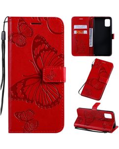 Mobigear Butterfly Samsung Galaxy A51 Hülle Klapphülle Geldbörse - Rot