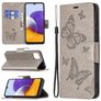 Mobigear Butterfly Samsung Galaxy A22 5G Hülle Klapphülle Geldbörse - Grau