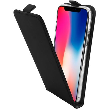 Mobiparts Premium iPhone X Hülle Flipcase - Schwarz