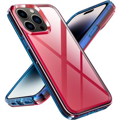Mobigear Crystal iPhone 14 Pro Hülle Hardcase Backcover - Transparent / Rot