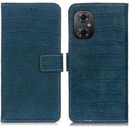 Mobigear Croco POCO M5 Hülle Klapphülle Geldbörse - Grün