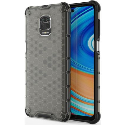 Mobigear Honeycomb Xiaomi Redmi Note 9S Hülle Hardcase Backcover Stoßfest - Grau