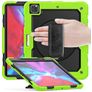 Mobigear SureGrip Xtreme iPad Air 13 Zoll (2025) Hülle Kunststoff,Silikon Backcover + Stifthalter + Schulterträger + Ständer - Grün