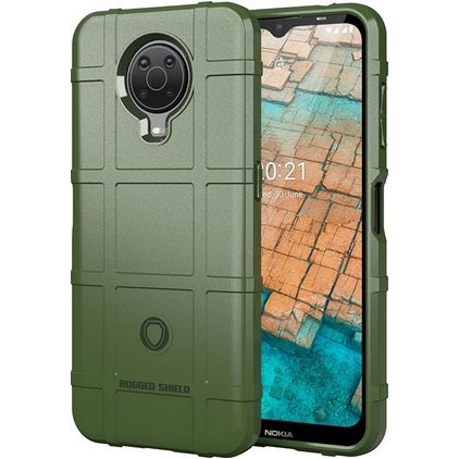 Mobigear Rugged Shield Nokia G10 Hülle Flexibles TPU Backcover Stoßfest - Grün